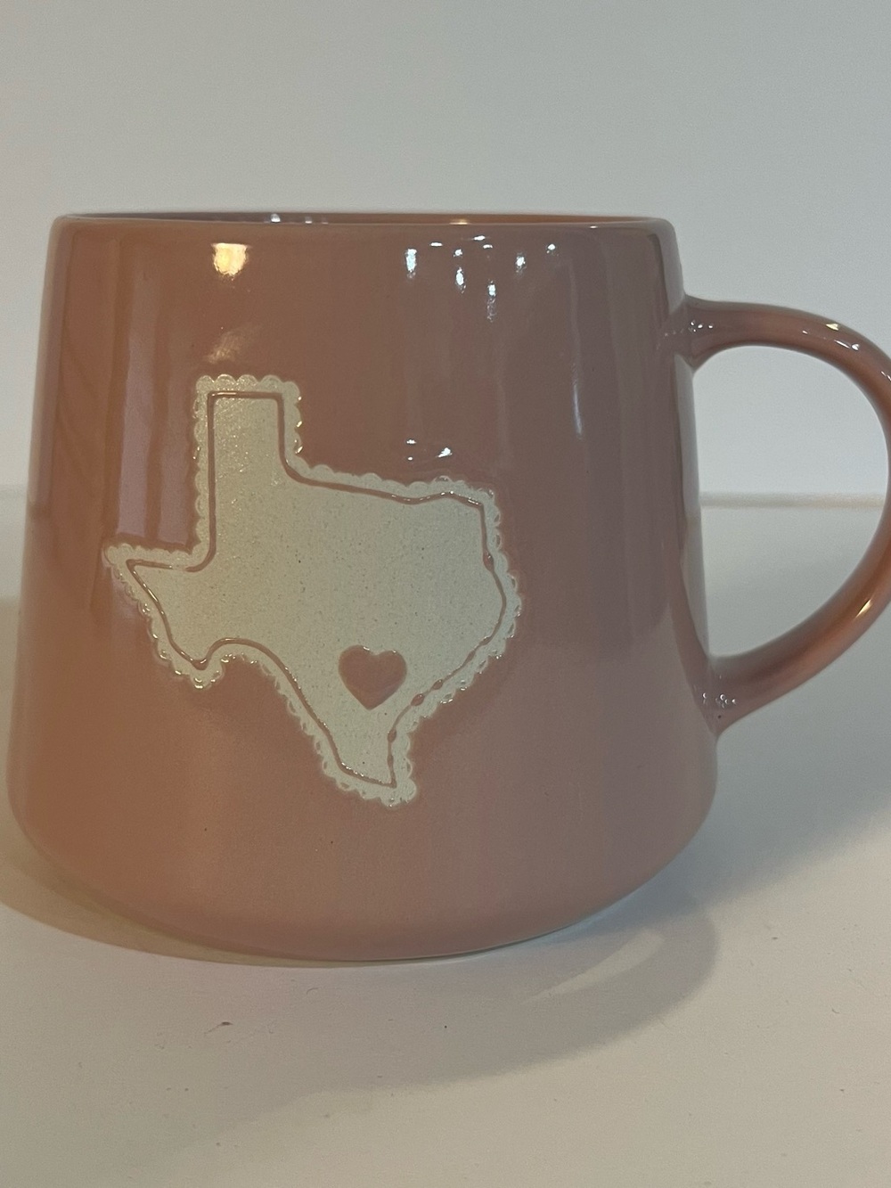 Rustic Pink Texas Heart Ceramic Mug